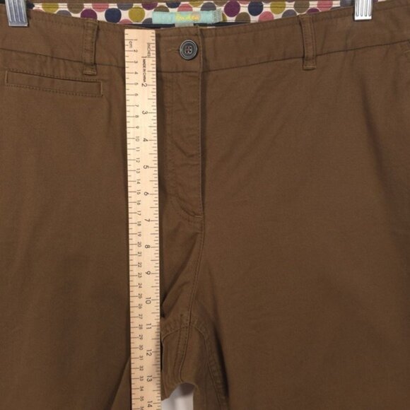 Boden Chino Pants Trousers Size US 14L Brown Stretch Cotton Casual Women's WM353 - Picture 4 of 11